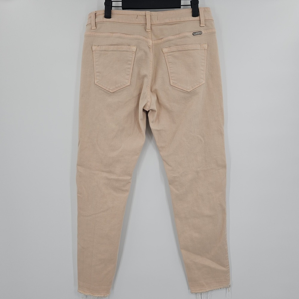 KanCan Womens Peach Distressed Skinny Jeans Raw Hem‎ Size 13 30 - Picture 2 of 9